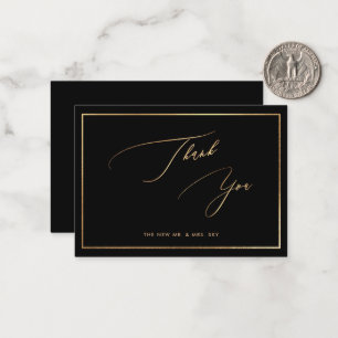 Carte De Correspondance ArtsApp Faux Gold Luxe Merci de calligraphie