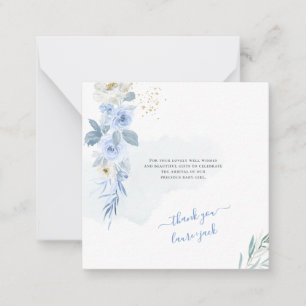 Carte De Correspondance ArtsApp H2 Bleu bébé Rose Merci douche