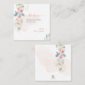 Carte De Correspondance ArtsApp H2 Blush Rose Roses Baby shower Merci (Devant / Derrière)