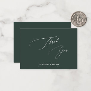 Carte De Correspondance ArtsApp Hunter Green Luxe Calligraphie Remercieme