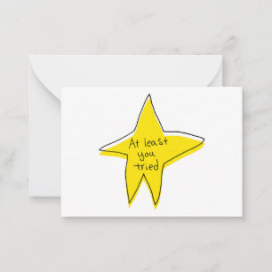 Carte De Correspondance Au Moins Vous Avez Essayé - Yellow Star
