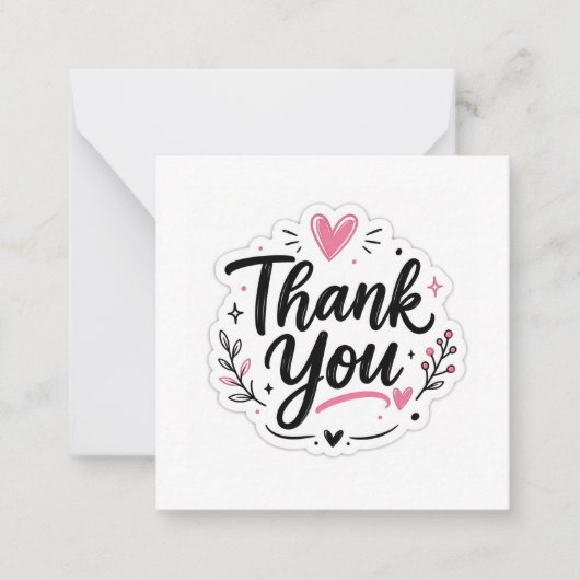 Carte De Correspondance Autocollant Merci (Devant)