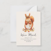 Carte De Correspondance Automne Automne Écureuil mignon | Nouvelle adresse (Devant)