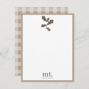 Carte De Correspondance Automne Automne Taupe Plaid Moderne Foligramme Mon