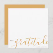 Carte De Correspondance Avec Gratitude Merci personnalisé Jaune (Devant / Derrière)