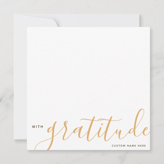 Carte De Correspondance Avec Gratitude Merci personnalisé Jaune (Devant)