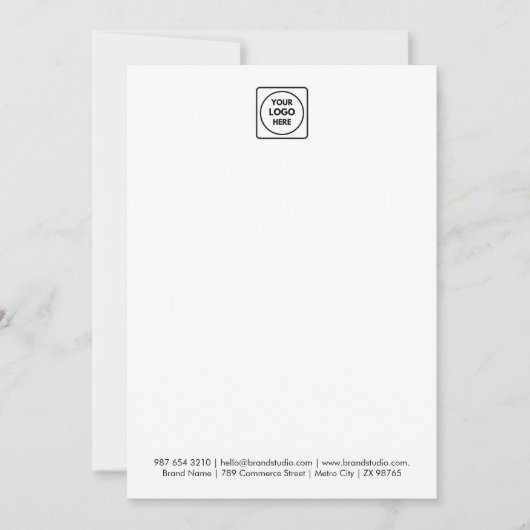 Carte de correspondance avec logo vertical 5x7 (Devant)