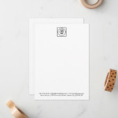 Carte de correspondance avec logo vertical 5x7 (Devant/Arrière en situation)