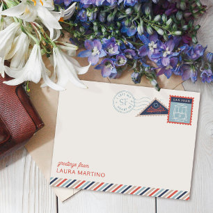 Carte de correspondance avec timbres-poste de San
