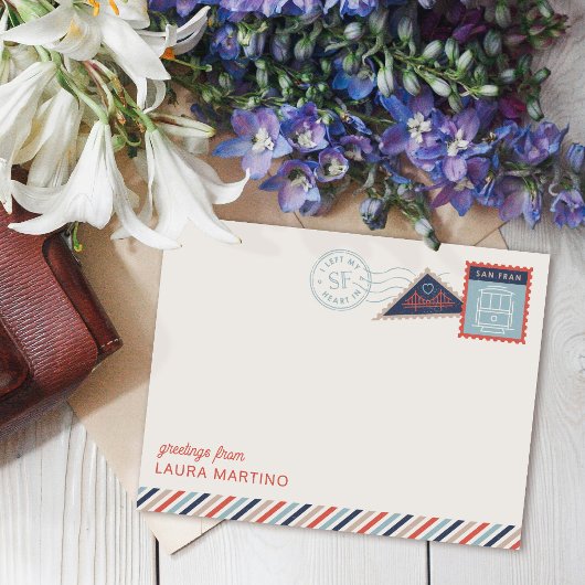 Carte de correspondance avec timbres-poste de San 