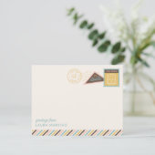 Carte de correspondance avec timbres-poste de San (Debout devant)