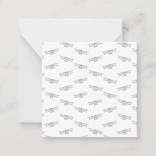 Carte De Correspondance Avions Motifs classiques noirs et blancs (Devant)