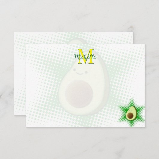 Carte De Correspondance Avocado Superstar Custom Monogram (Devant / Derrière)