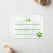 Carte De Correspondance Avocado Superstar Custom Monogram Lined (Devant/Arrière en situation)