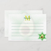 Carte De Correspondance Avocado Superstar Custom Monogram Lined (Devant / Derrière)