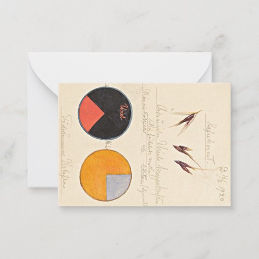 Carte De Correspondance avoine, 1920 par Hilma af Klint (Devant)