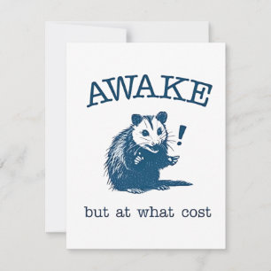 Carte De Correspondance Awake Mais à quelle Côte Opposum Possum Retro