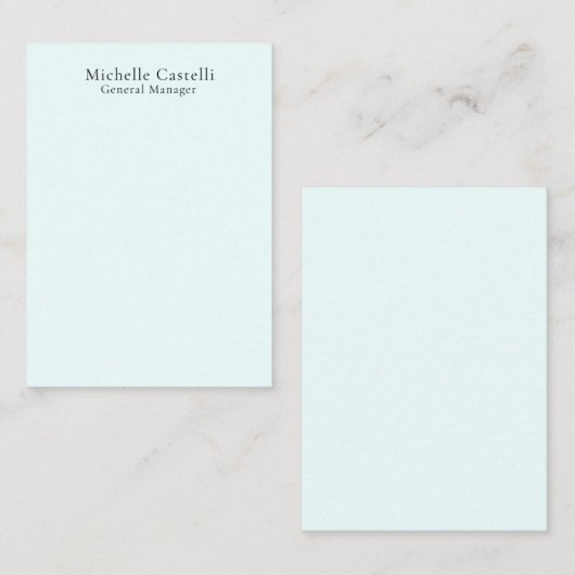 Carte De Correspondance Azure Blue Professional Unique Classical Simple (Devant / Derrière)