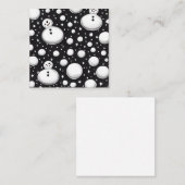 Carte De Correspondance B&W Boules de Neige & Bonhommes de Neige (Devant / Derrière)