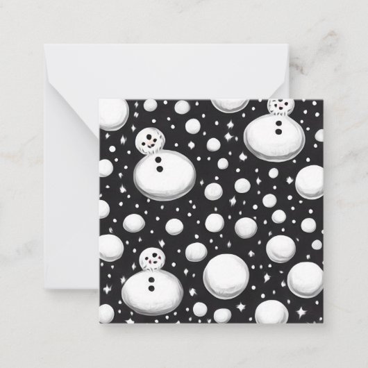 Carte De Correspondance B&W Snowballs & Snowballs (Devant)