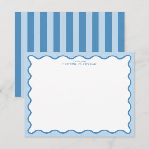 Carte de correspondance Baby Blue & bordure ondulé
