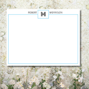 Carte de correspondance Baby Blue Chic Monogramme