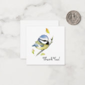 Carte De Correspondance Baby Blue tit Bird Thank You Note card (Devant/Arrière en situation)
