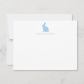 Carte De Correspondance Baby Note Card, Light Blue Bunny Gingham Flat (Devant)
