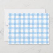 Carte De Correspondance Baby Note Card, Light Blue Bunny Gingham Flat (Dos)