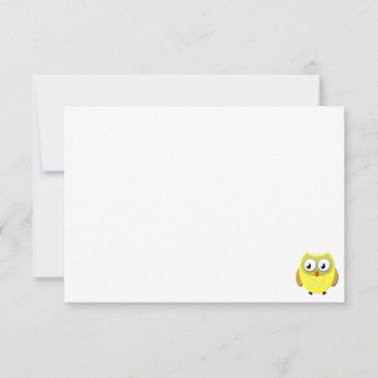 Carte De Correspondance Baby Owl Cartoon Blank (Devant)