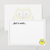 Carte De Correspondance Baby Owl Cartoon Custom Just a Note (Devant / Derrière)