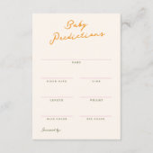 Carte De Correspondance Baby Predictions Shower Game Card (Devant)
