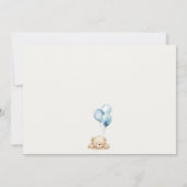 Carte De Correspondance Baby shower à ballon d'attente bleu minimal (Dos)