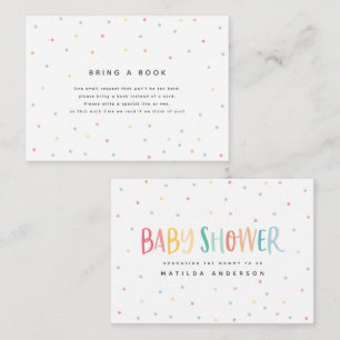 Carte De Correspondance baby shower arc-en-ciel coloré apporter un livre c
