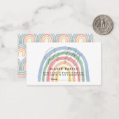 Carte De Correspondance baby shower arc-en-ciel moderne tombole (Devant/Arrière en situation)