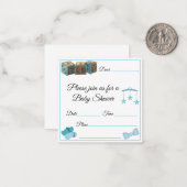 Carte De Correspondance Baby shower bébé garçon (Devant/Arrière en situation)