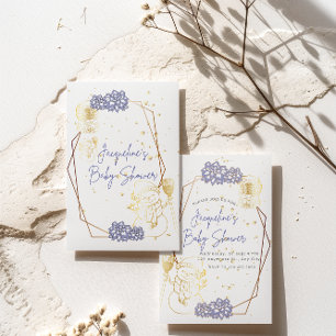 Carte De Correspondance Baby shower bonhomme de neige Purple thème Invitat