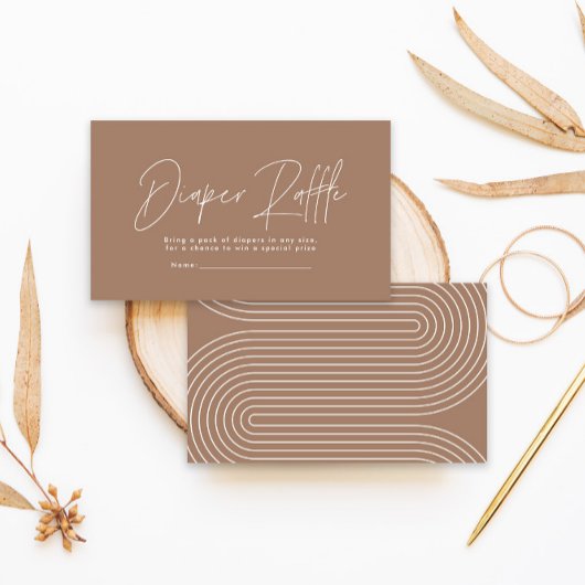 Carte De Correspondance baby shower brun script moderne tombole