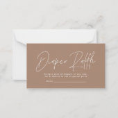 Carte De Correspondance baby shower brun script moderne tombole (Devant)