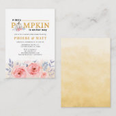 Carte De Correspondance Baby shower citrouille Aquarelle Lilac Rose (Devant / Derrière)