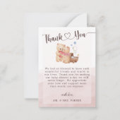 Carte De Correspondance Baby shower d'aquarelle de l'ours mou neutre (Devant)