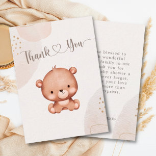 Carte De Correspondance Baby shower d'aquarelle de l'ours mou neutre