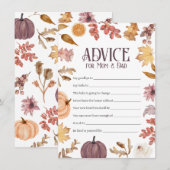 Carte De Correspondance Baby shower d'automne Conseils pour maman et papa  (Devant / Derrière)