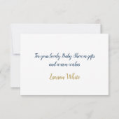 Carte De Correspondance Baby shower de ballons bleus merci (Dos)