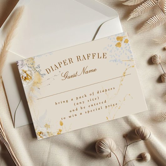 Carte De Correspondance baby shower de couronne botanique tombole