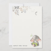 Carte De Correspondance Baby shower de feuillage d'éléphant de petite arac (Devant)