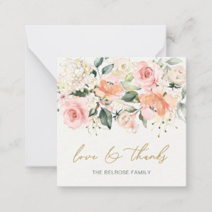 Carte De Correspondance Baby shower de roses roses d'abricot rose Floral