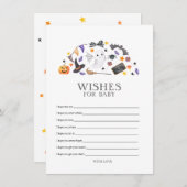 Carte De Correspondance Baby shower d'Halloween, Voeux pour bébé (Devant / Derrière)