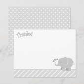 Carte De Correspondance Baby shower éléphant moderne gris et blanc (Devant / Derrière)