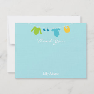 Carte De Correspondance Baby shower Garçons Merci Note